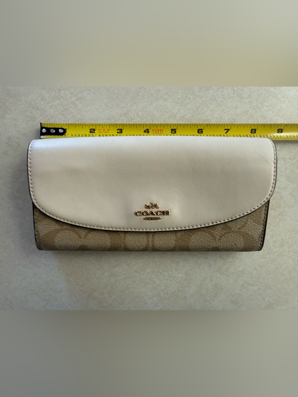 Coach Signature Canvas Crossbody Bag in Khaki/Chalk with Matching Wallet EUC - Picture 9 of 15